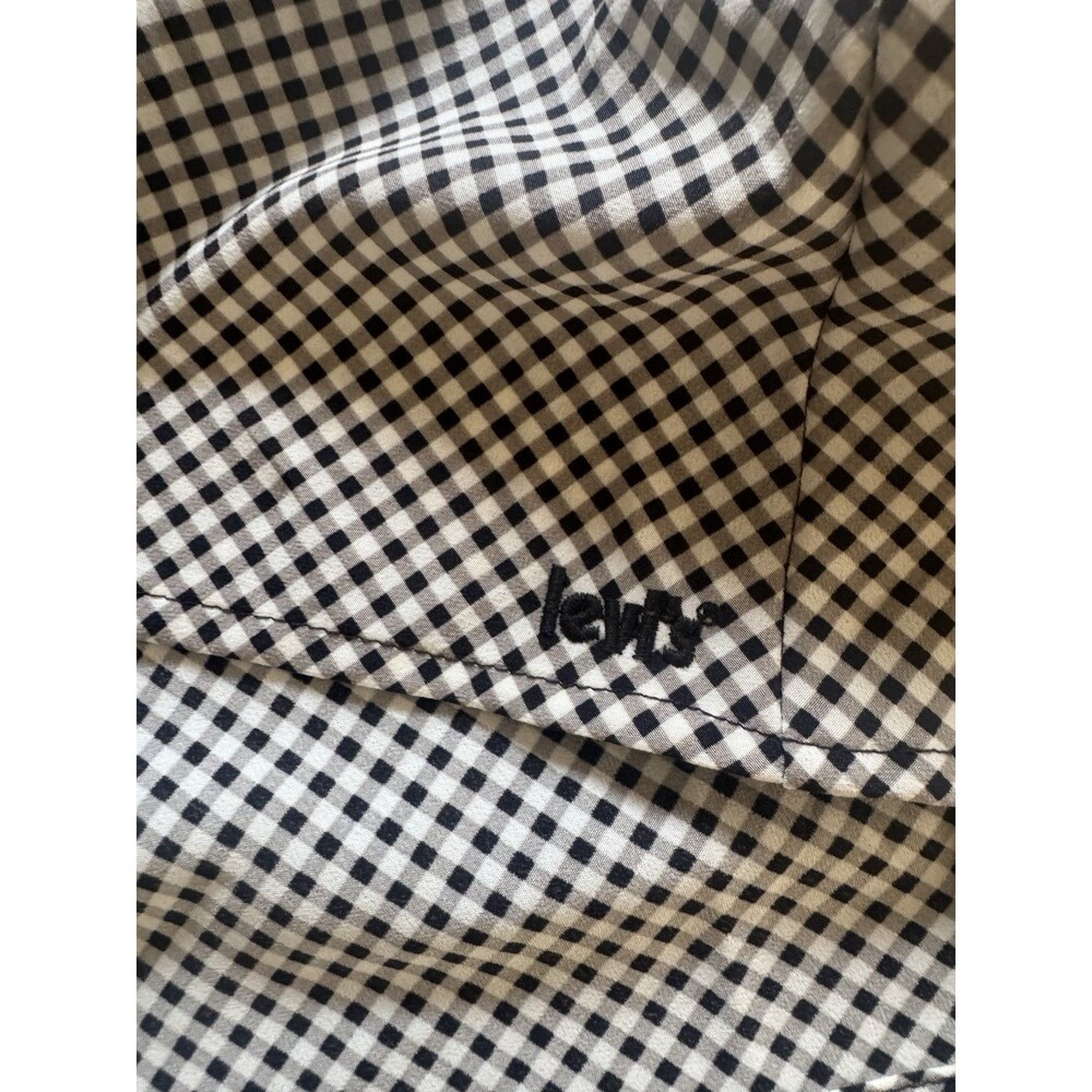 Levi's Checkered Misha Ruffle Sleeve Dress Size M Princess Seams Euro Vacation - Picture 7 of 16